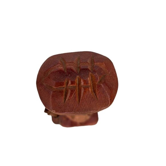 Vintage Hand Carved Wooden Asian Figure Man with staff - Picture 5 of 8